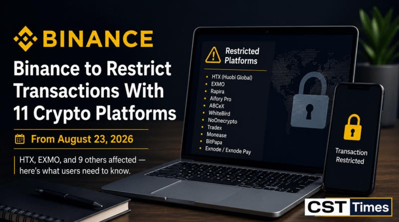 Binance restricts 11 crypto platforms | by csttimes.com