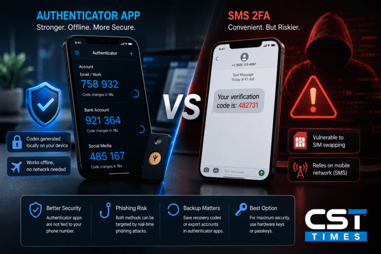 Authenticator app vs SMS 2FA | by CST Times