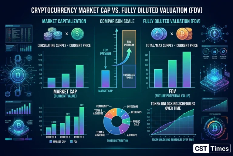 Market cap vs FDV comparison showing circulating token supply versus total token supply