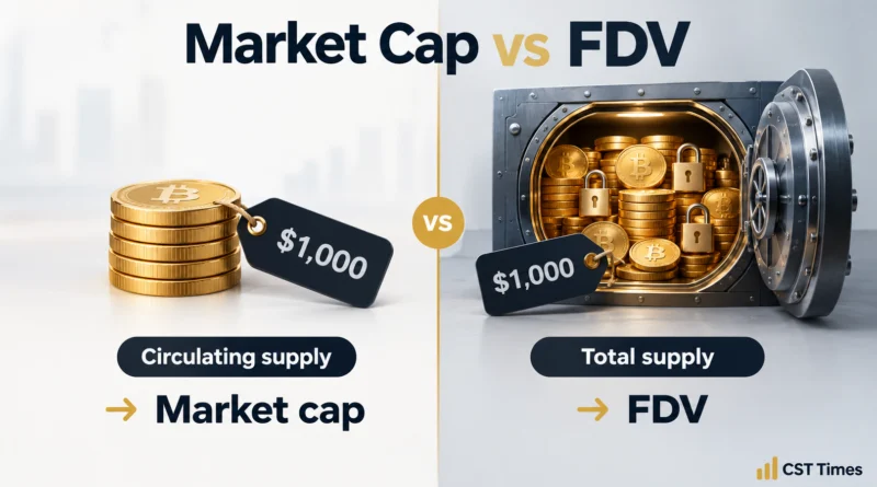Market cap vs FDV comparison showing circulating token supply versus total token supply